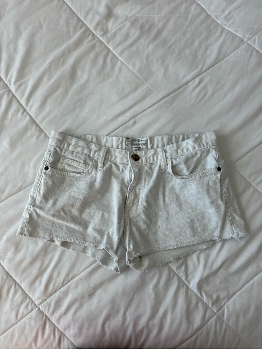 Free People Current/Elliot White Denim Cutoff Shorts - Casual Summer Staple